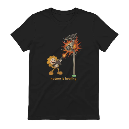 Sunflower vs Security Camera "Nature is Healing" Shirt