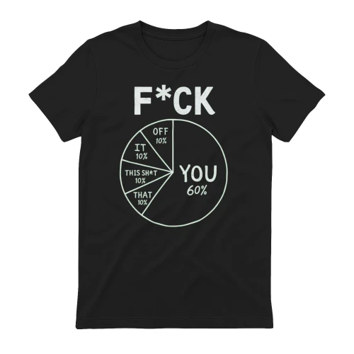 Funny Pie Chart T-Shirt – F*CK You 60% Graphic Tee