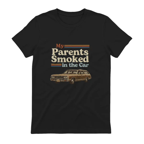 Retro Vintage My Parents Smoked In The Car T-Shirt Design
