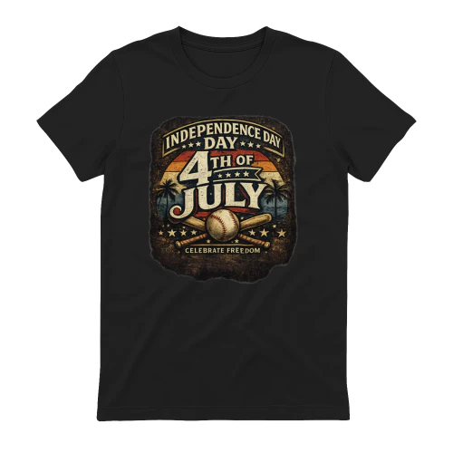 Vintage 4th of July Baseball T-Shirt – Celebrate Freedom Independence Day Tee