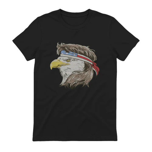 Patriotic Bald Eagle with American Flag Headband T-Shirt | USA Pride Graphic Tee