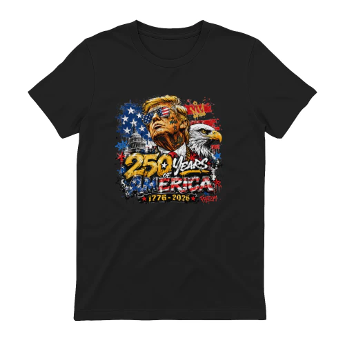250 Years of America 1776–2026 Patriotic Trump Graphic Design