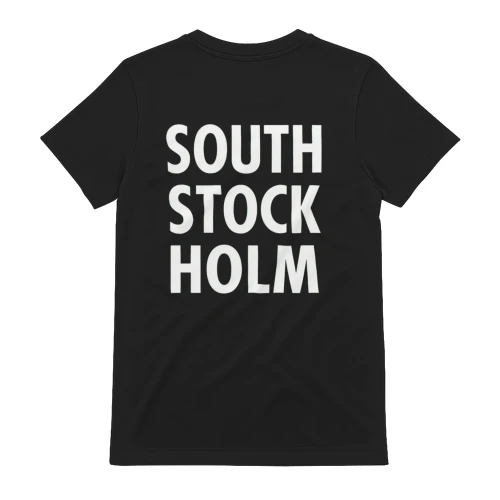 SOUTH STOCK HOLM White Block Lettering Black T-Shirt