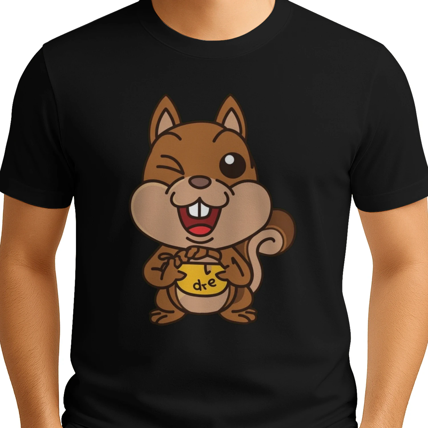 Cute Cartoon Squirrel Graphic T-Shirt