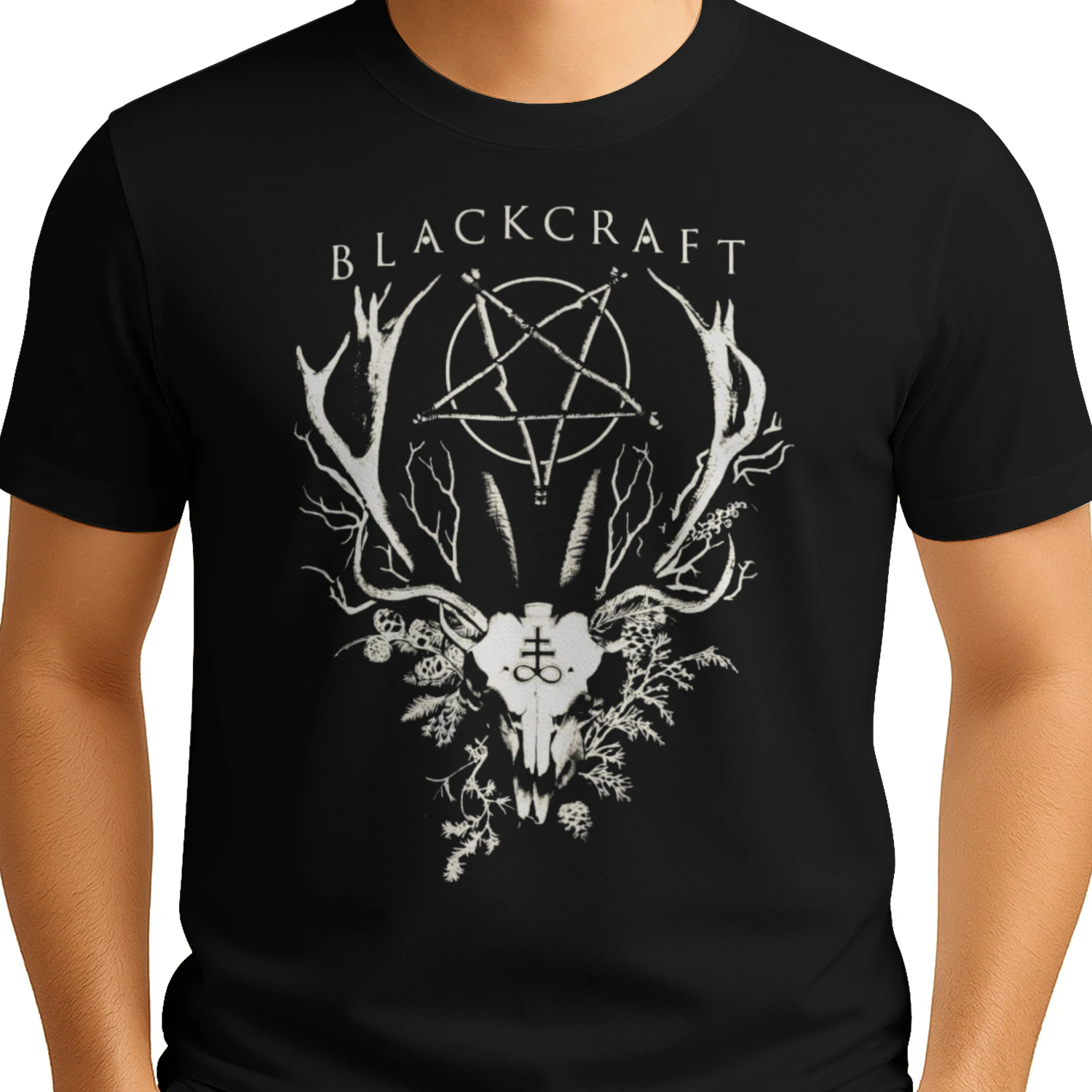 Blackcraft Occult Deer Skull Gothic T-Shirt