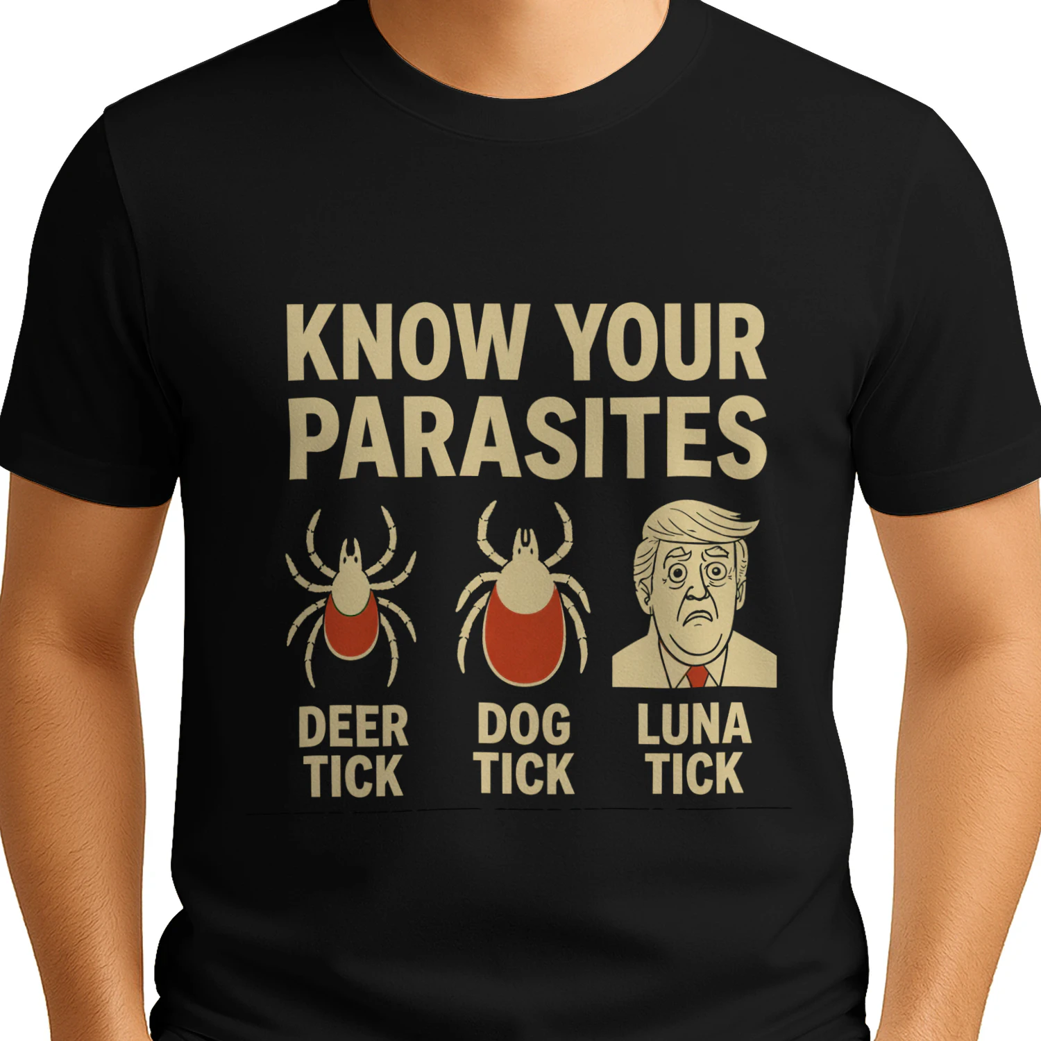 Know Your Parasites Funny T-Shirt - Deer Tick, Dog Tick, Luna Tick Meme