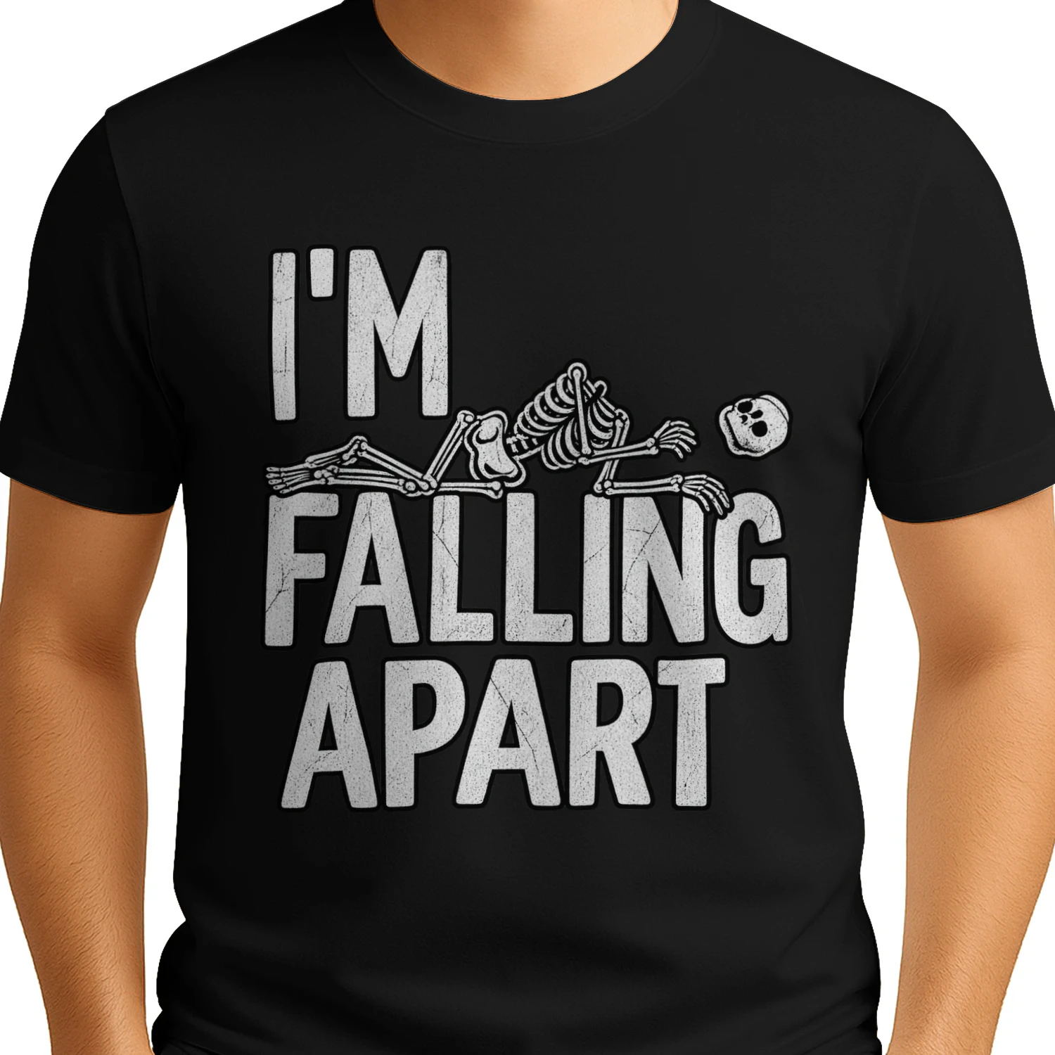Mens I'm Falling Apart T Shirt Funny Halloween Skeleton Sarcastic Tee