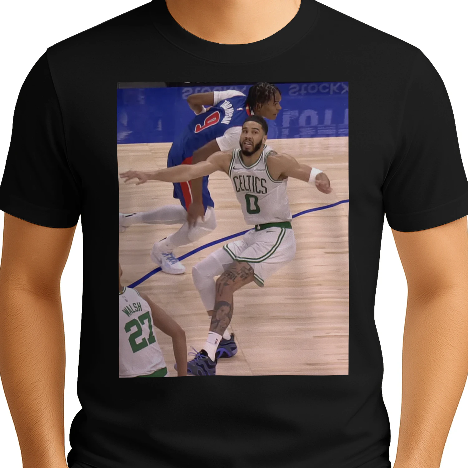 Basketball Defense Silhouette Graphic
