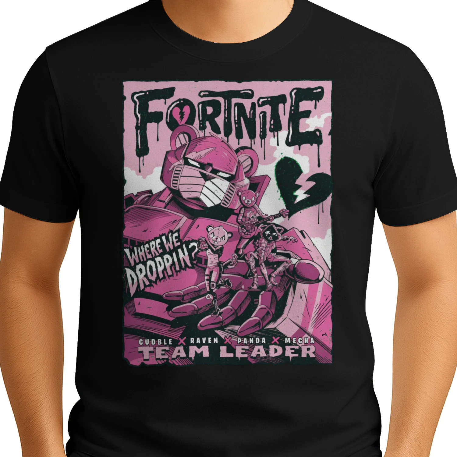 Fortnite Cuddle Team Leader Mecha Panda "Where We Droppin" Vintage