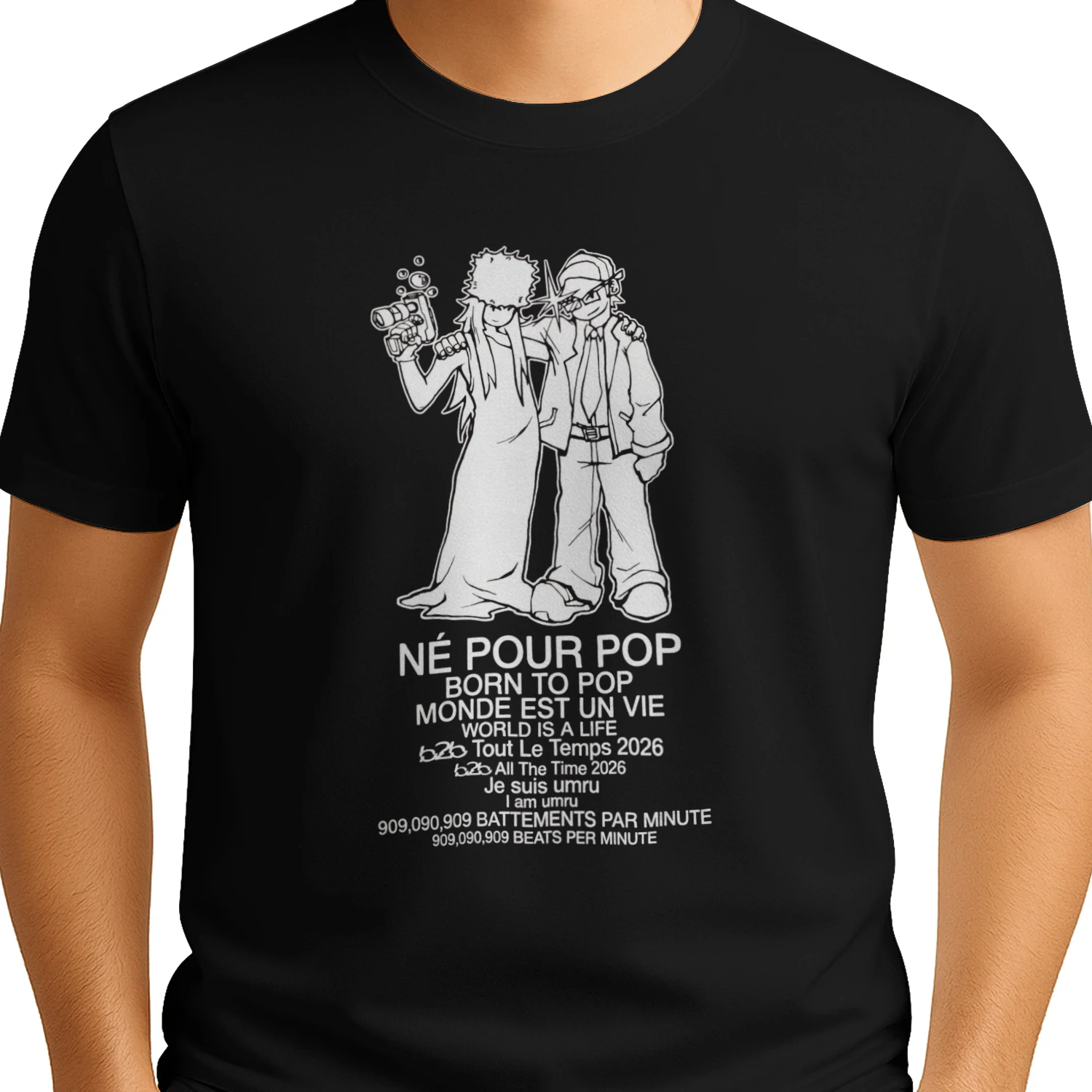 Born to Pop / Né Pour Pop Graphic Tee Design