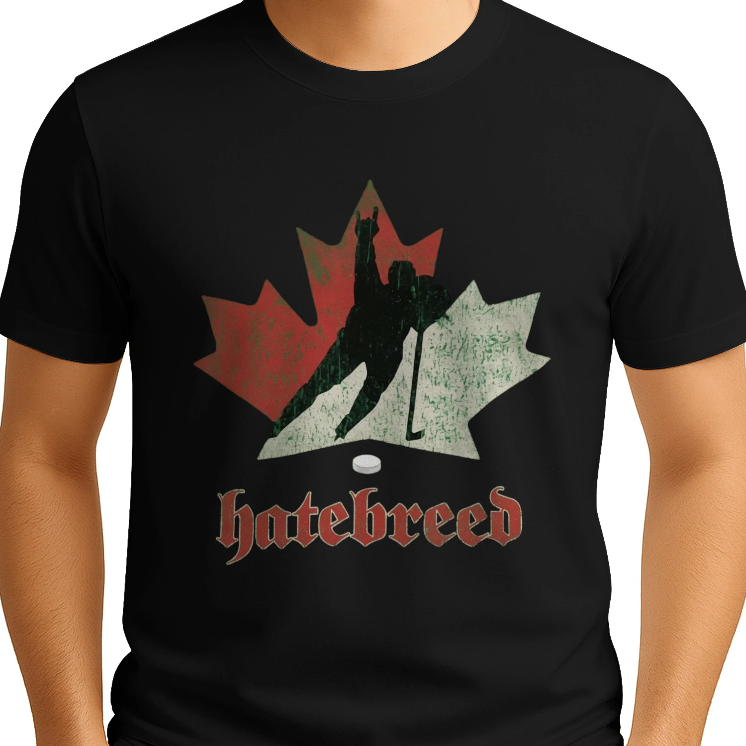 Hatebreed Canadian Maple Leaf Hockey Player Vintage T-Shirt