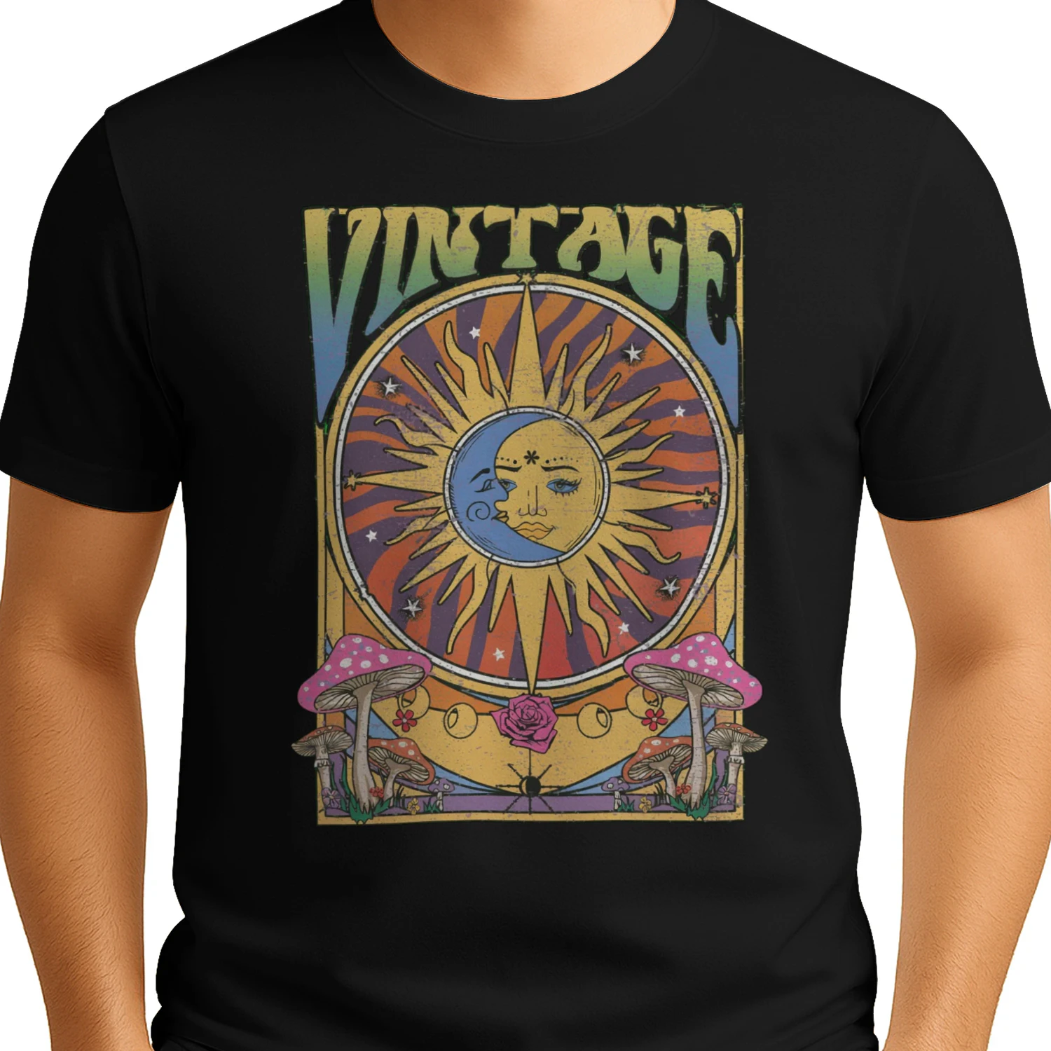 Vintage Sun Moon Celestial T-Shirt