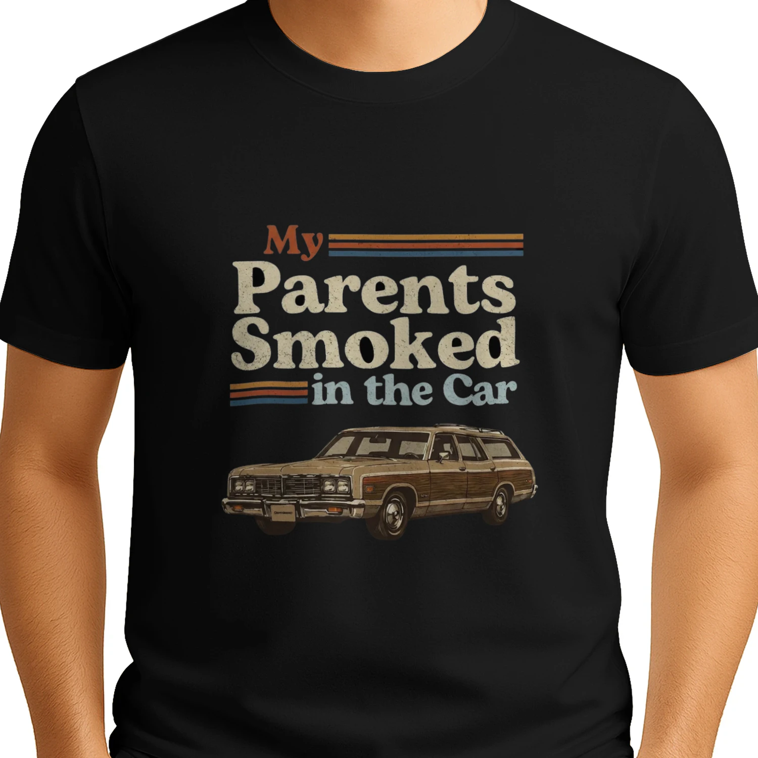 Retro Vintage My Parents Smoked In The Car T-Shirt Design