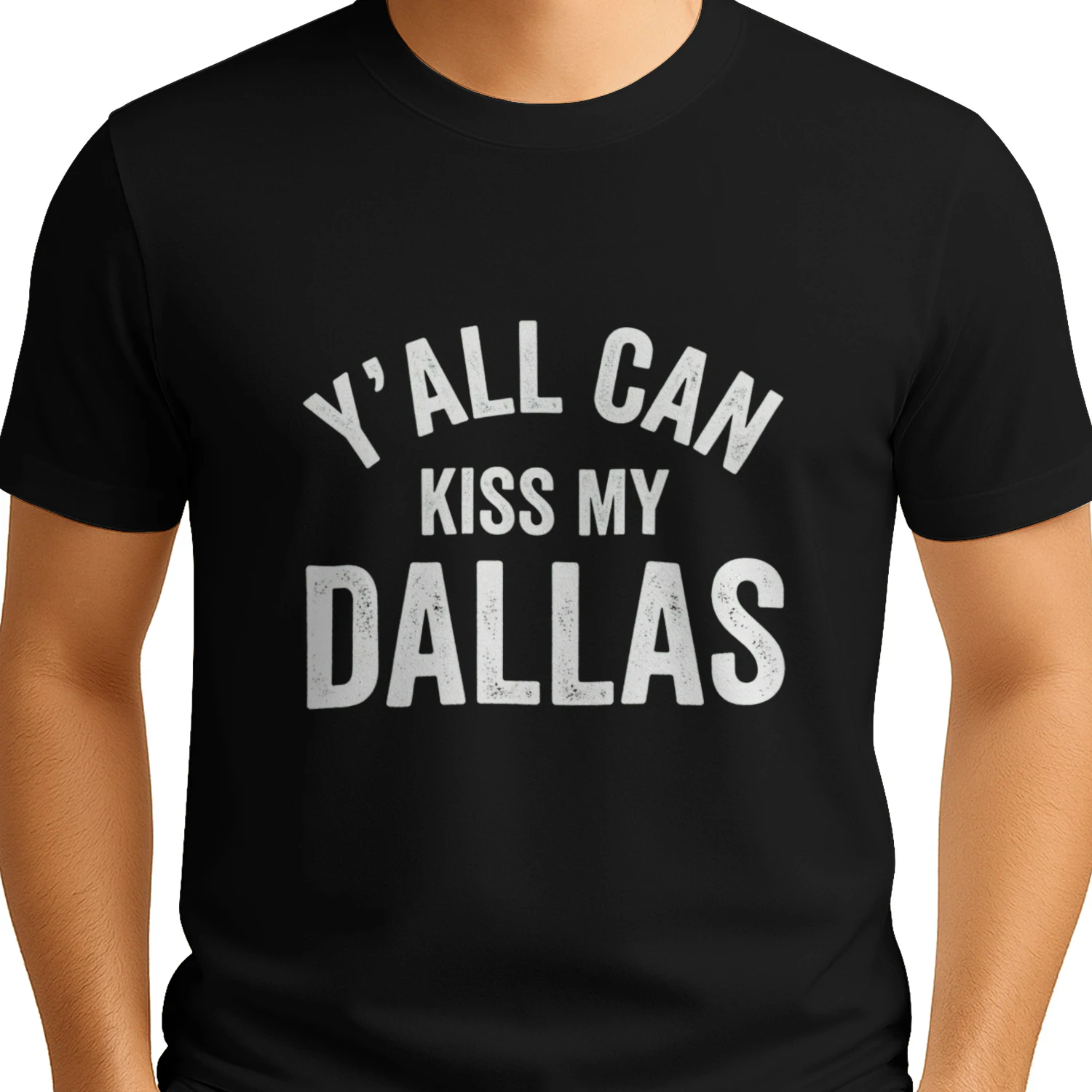 Y'ALL Can Kiss My Dallas Funny Texas Cowboy T-Shirt | Southern Humor Tee