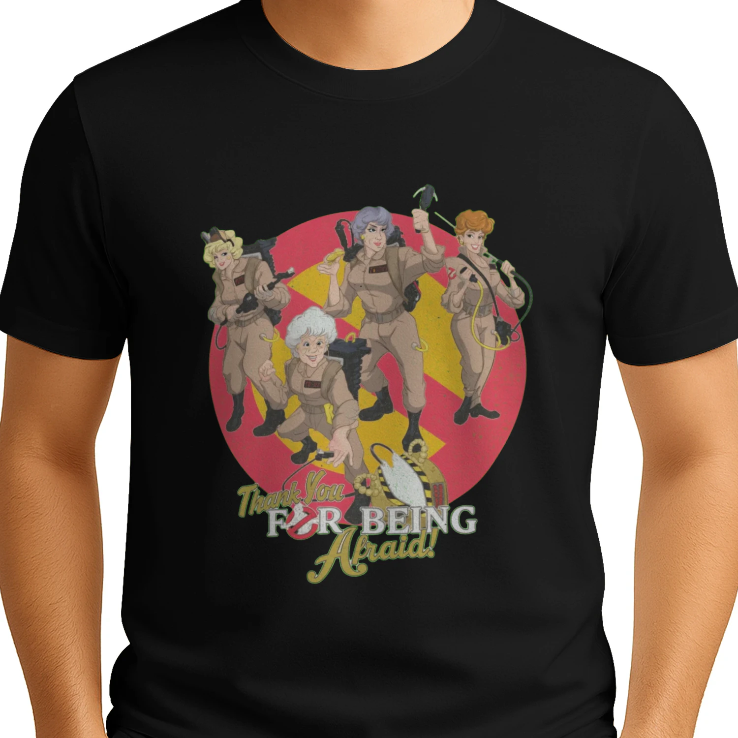 Ghostbusters Thank You For Being Afraid T-Shirt - Vintage Retro 80s Horror Movie Graphic Tee