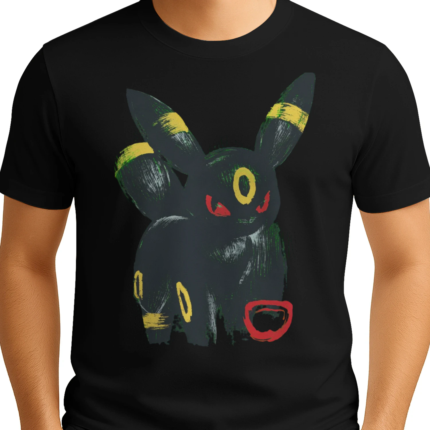Umbreon Pokemon Vintage Distressed T-Shirt | Retro Eeveelution Graphic Tee