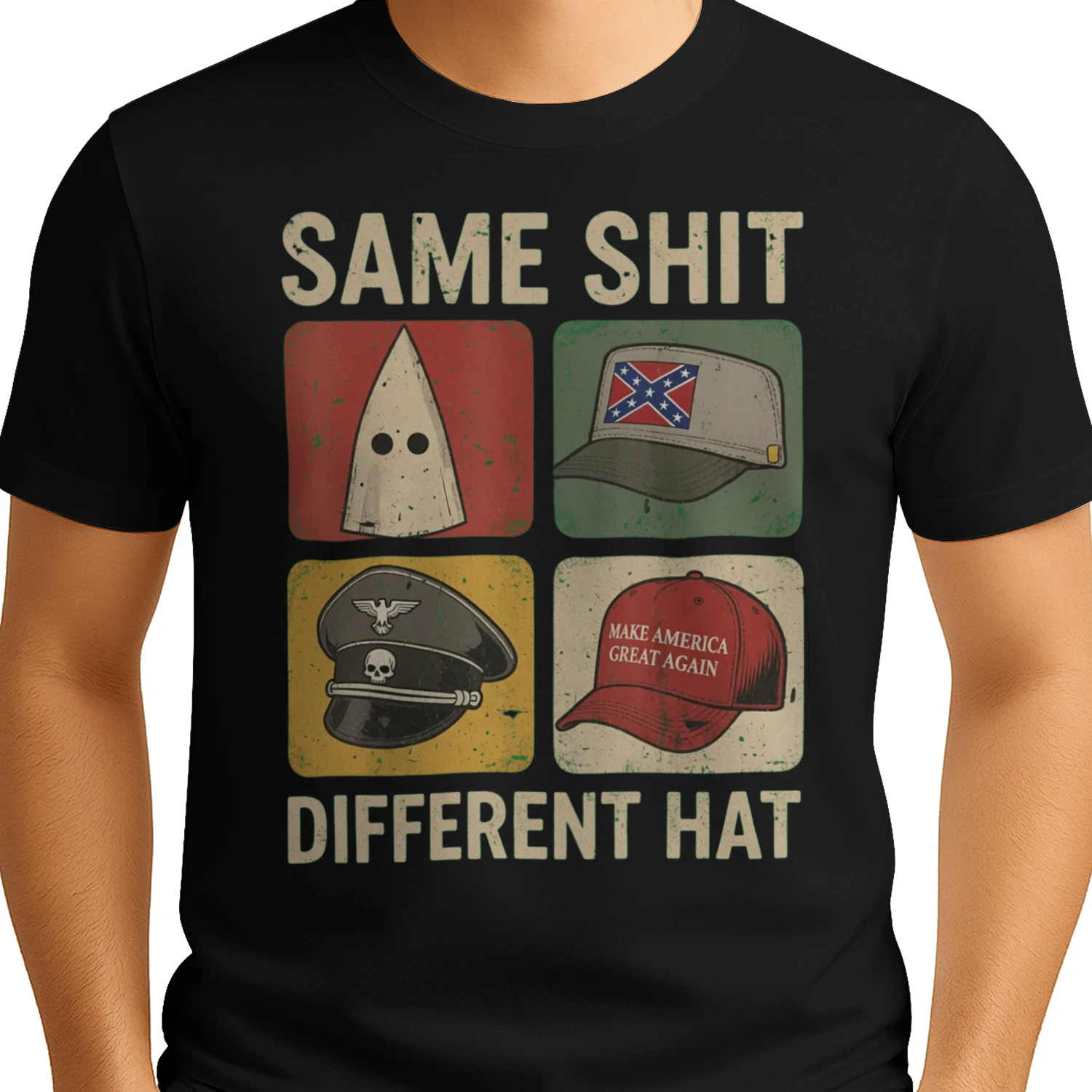 Same Hat Different Hat Funny Political Satire T-Shirt