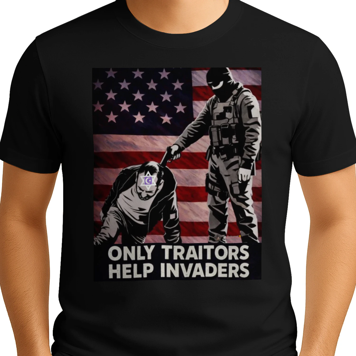 Only Traitors Help Invaders Political T-Shirt