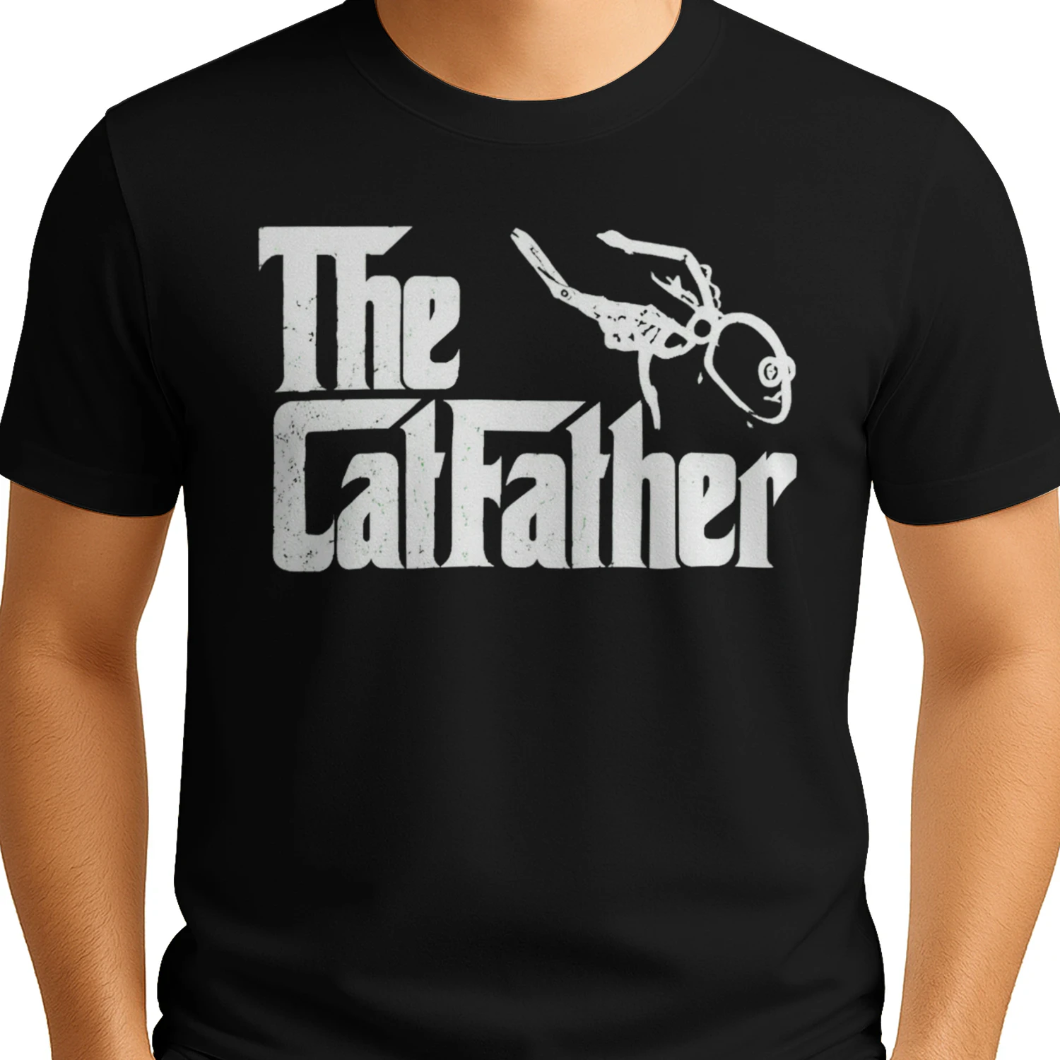 The CatFather Funny Cat Groomer Shirt – Cat Lover Barber Tee – Grooming Scissors Graphic T-Shirt Gift