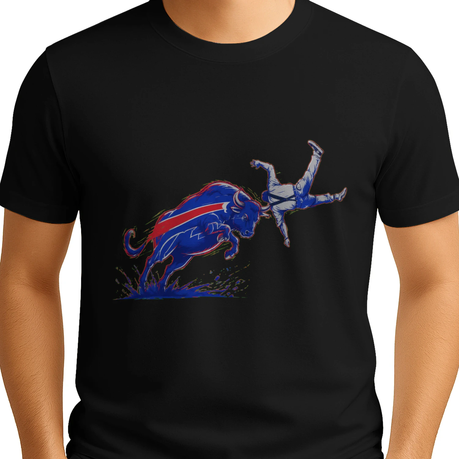 Buffalo Bills Charging Bull T-Shirt, Football Fan Graphic Tee, Buffalo Mafia Shirt, Game Day Apparel, Sports Lover Gift, Vintage Style Tee