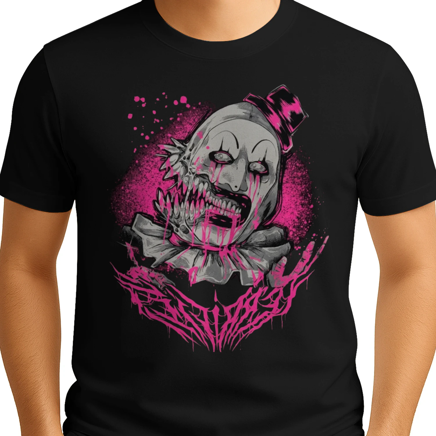 Terrifier Art the Clown Horror T-Shirt – Pink Gothic Creepy Graphic Tee