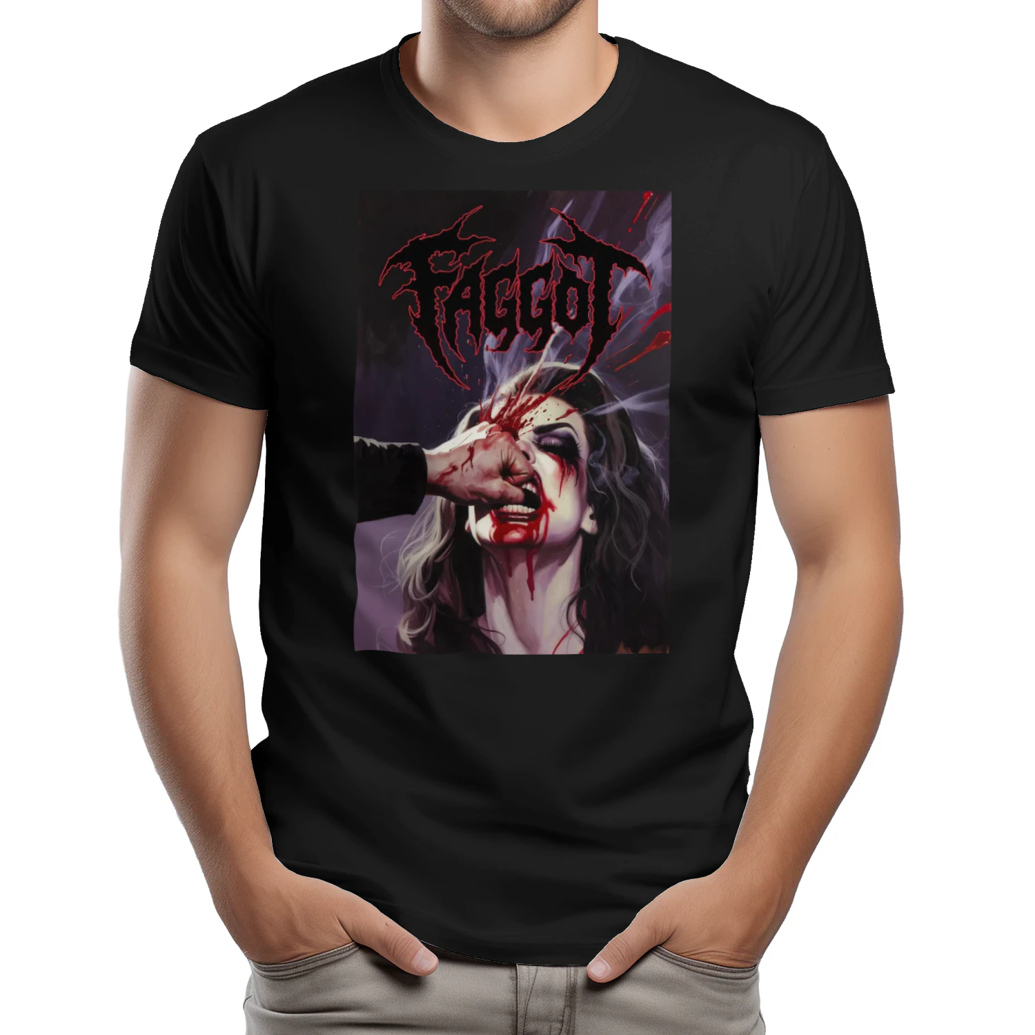 FIGHT Gothic Horror T-Shirt – Dark Metal Graphic Tee