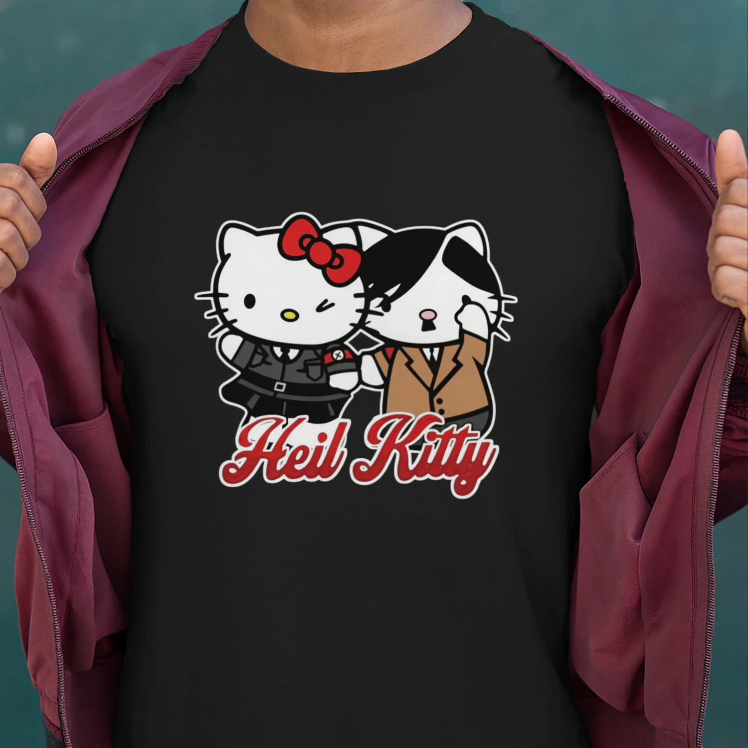 Heil Kitty Funny Parody Graphic T-Shirt