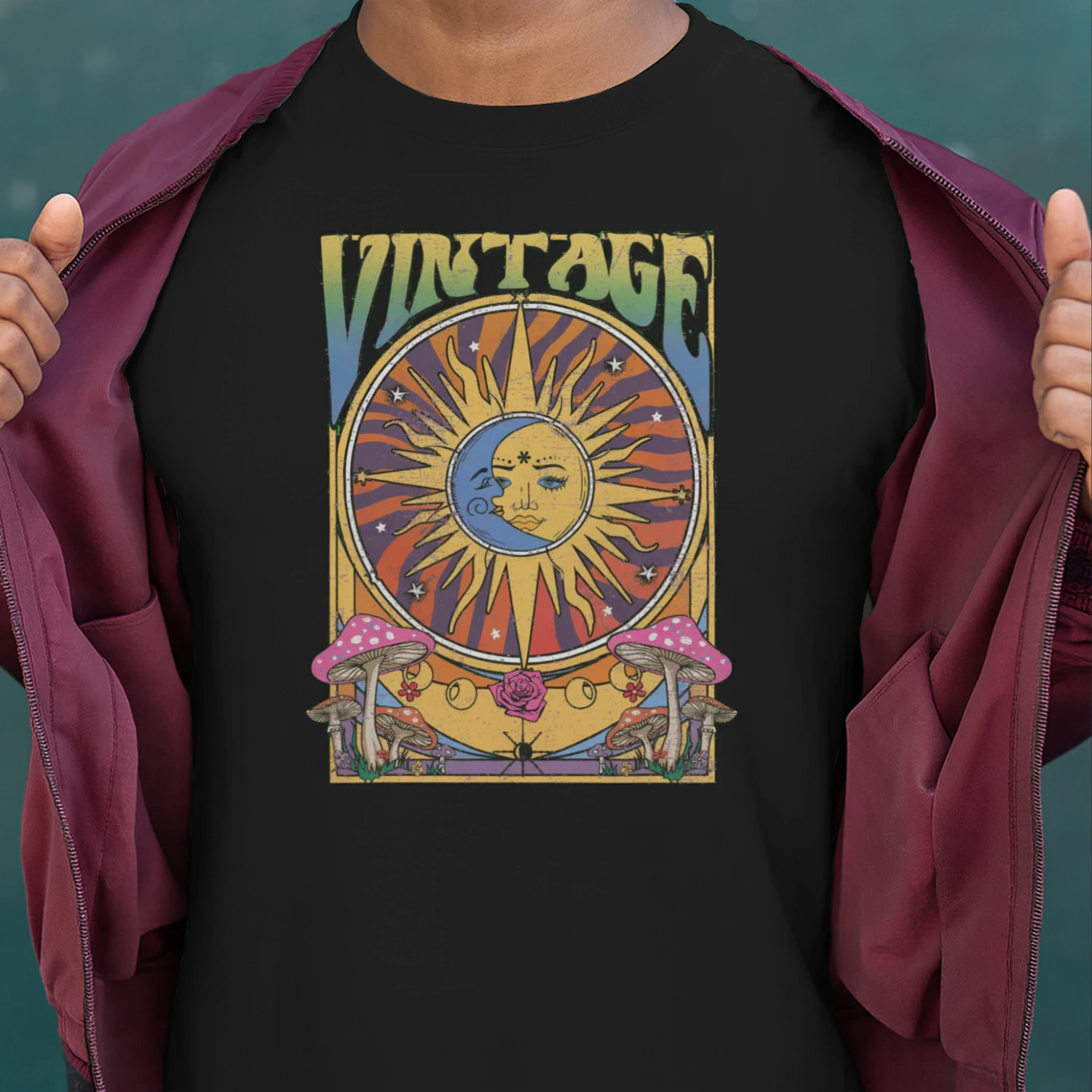Vintage Sun Moon Celestial T-Shirt