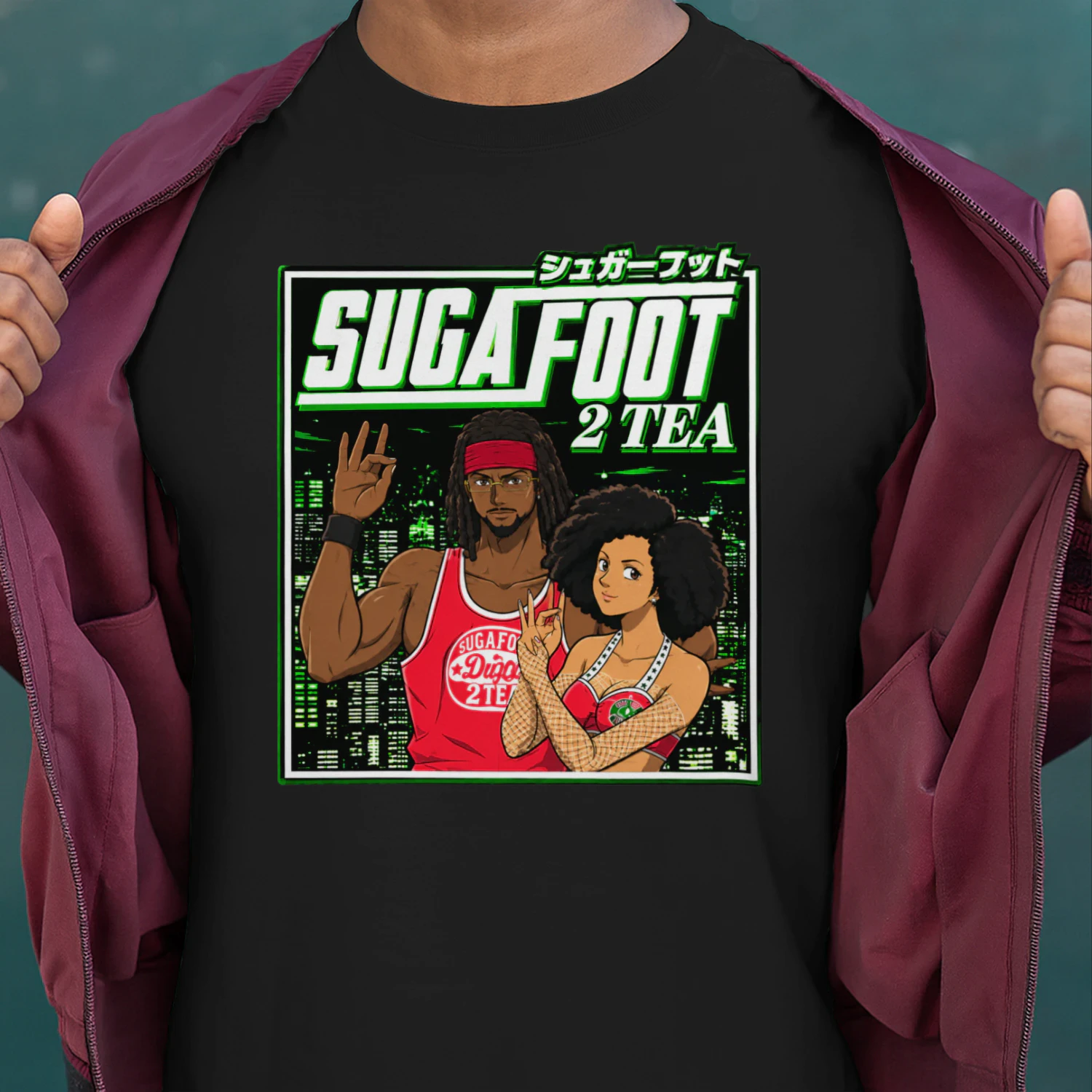Sugafoot 2 TEA Anime Streetwear T-Shirt – Retro Urban Graphic Tee
