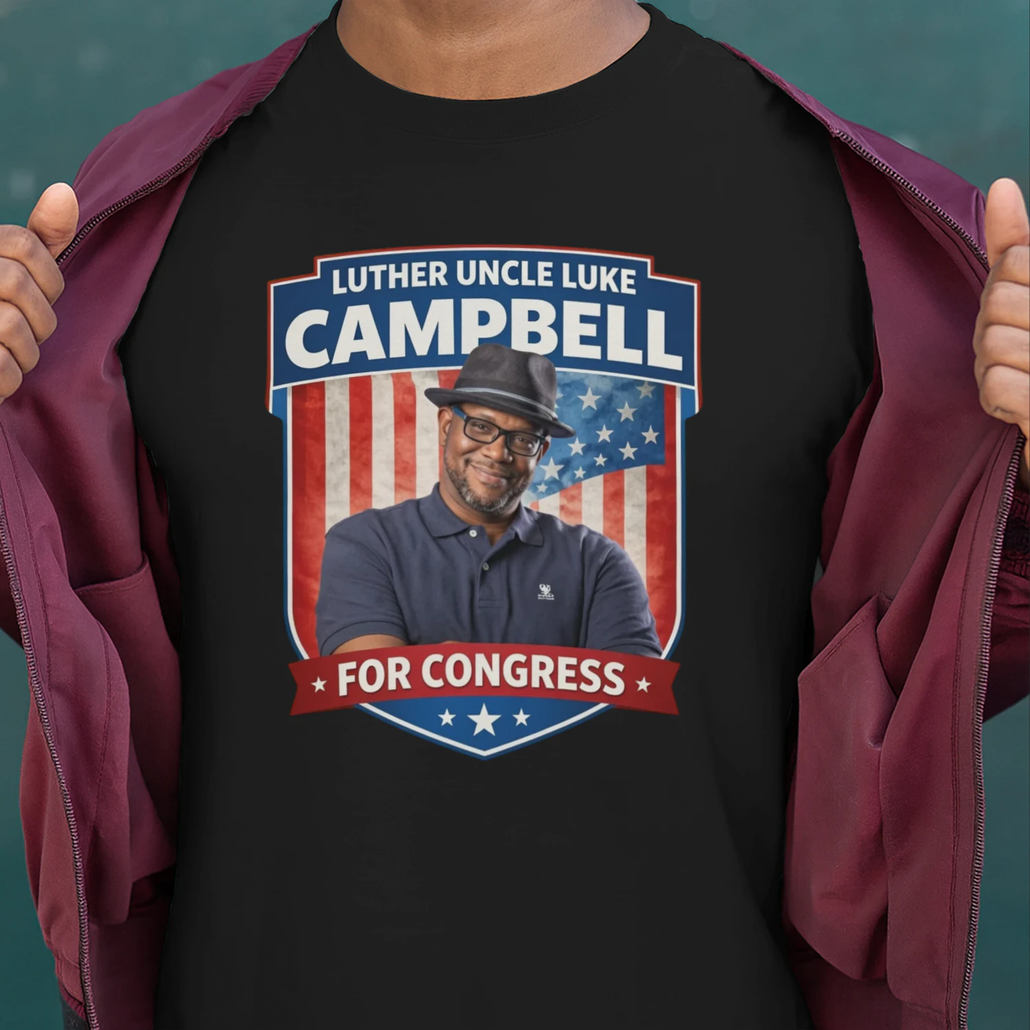Luther Uncle Luke Campbell For Congress 2026 Political Campaign T-Shirt