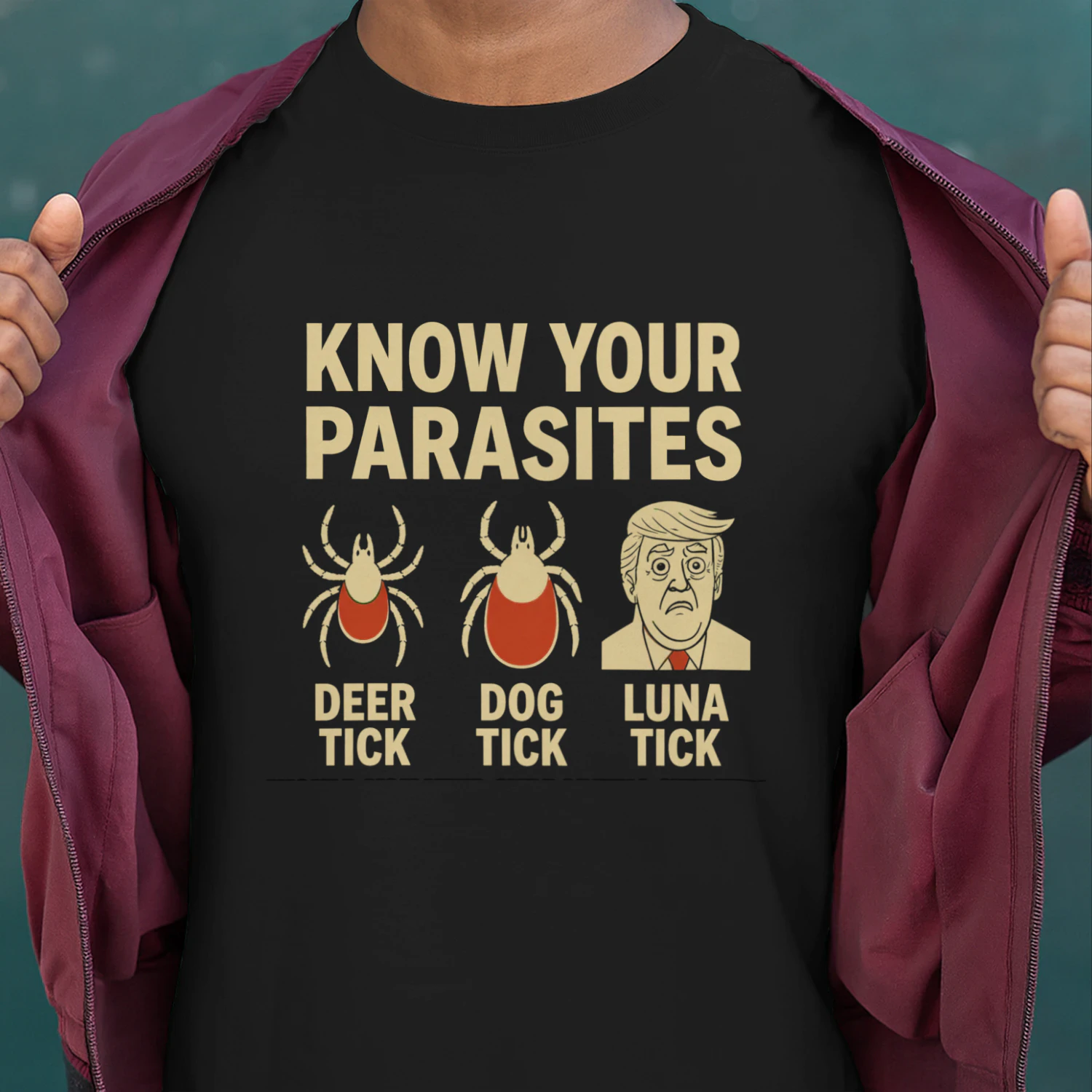 Know Your Parasites Funny T-Shirt - Deer Tick, Dog Tick, Luna Tick Meme