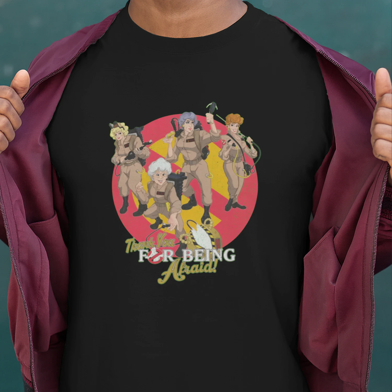 Ghostbusters Thank You For Being Afraid T-Shirt - Vintage Retro 80s Horror Movie Graphic Tee