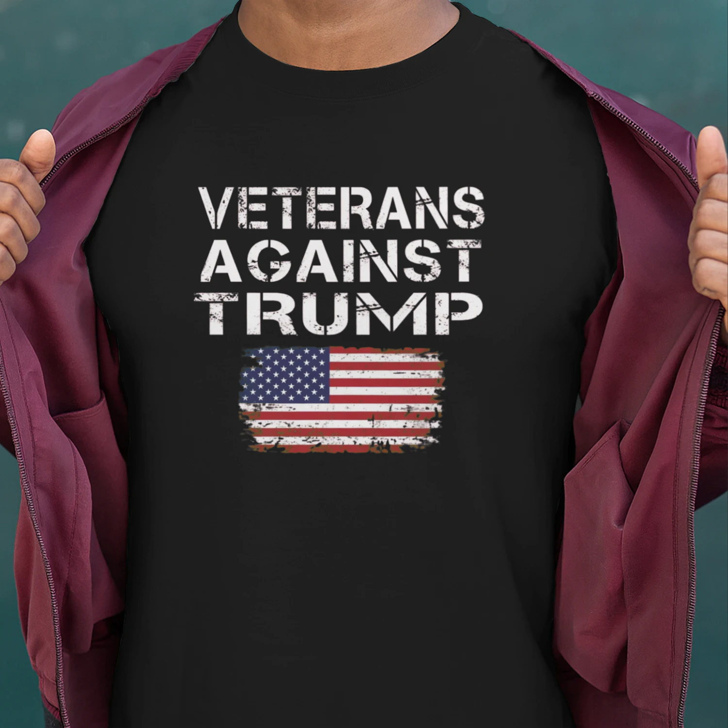 Veterans Against Trump Shirt – Patriotic Anti Trump T-Shirt for Veterans USA