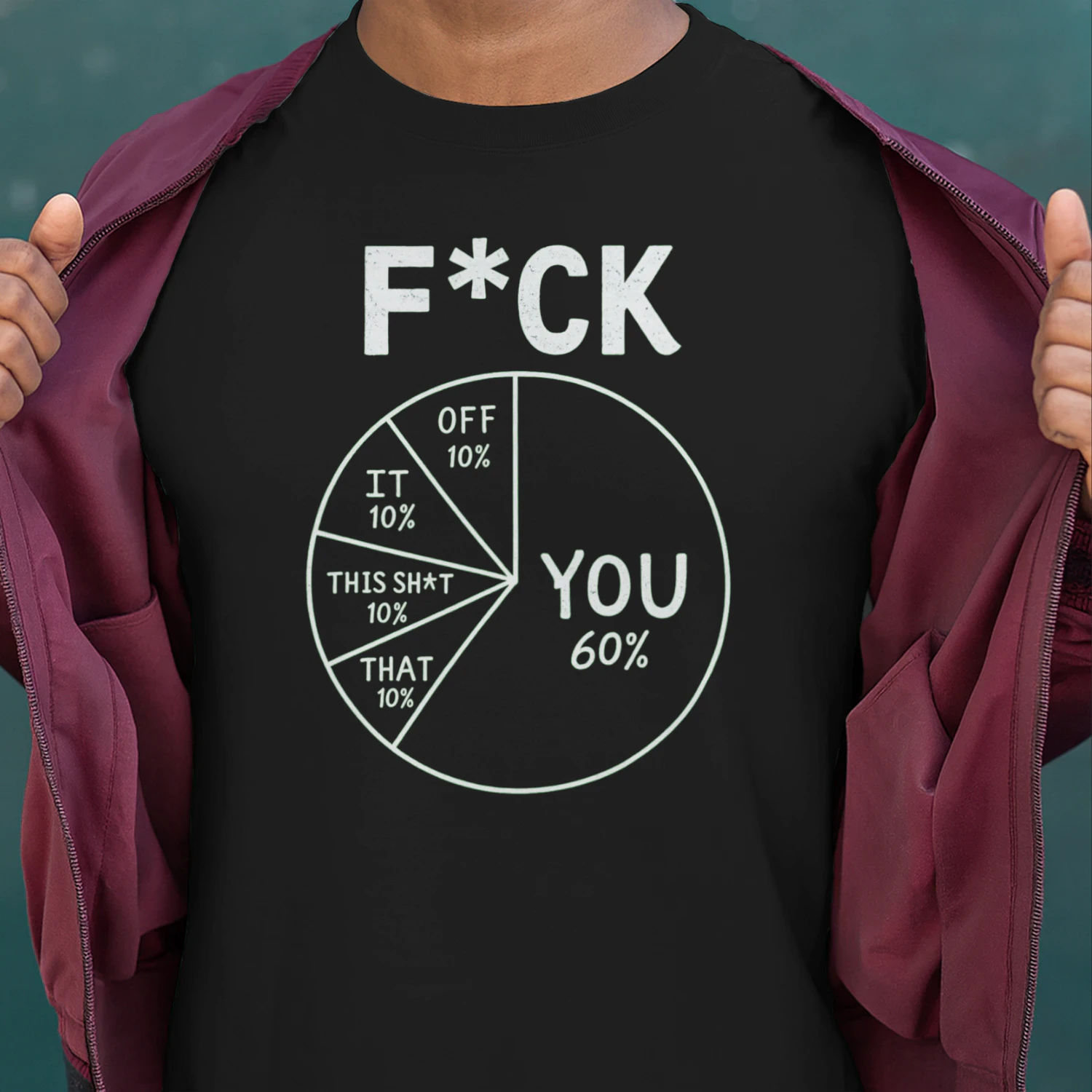 Funny Pie Chart T-Shirt – F*CK You 60% Graphic Tee