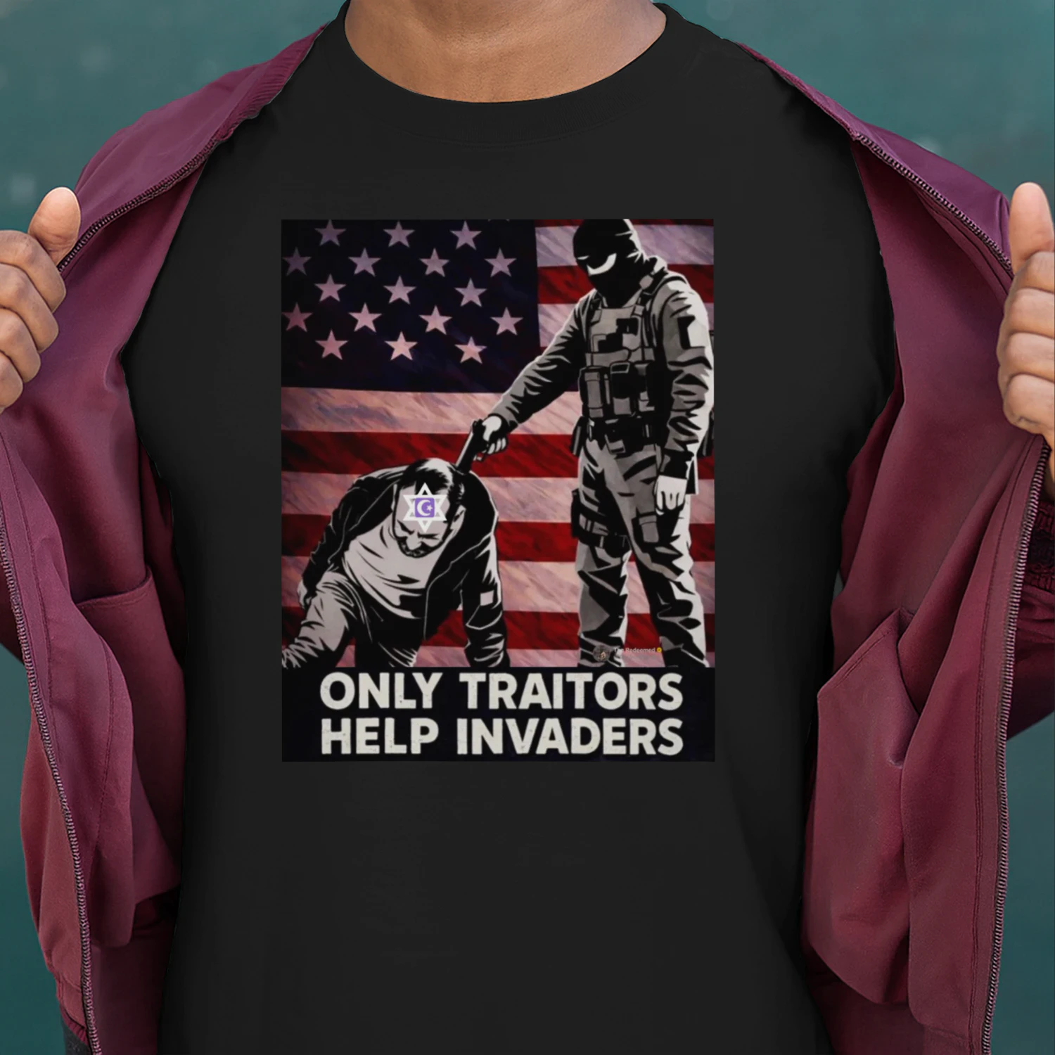 Only Traitors Help Invaders Political T-Shirt