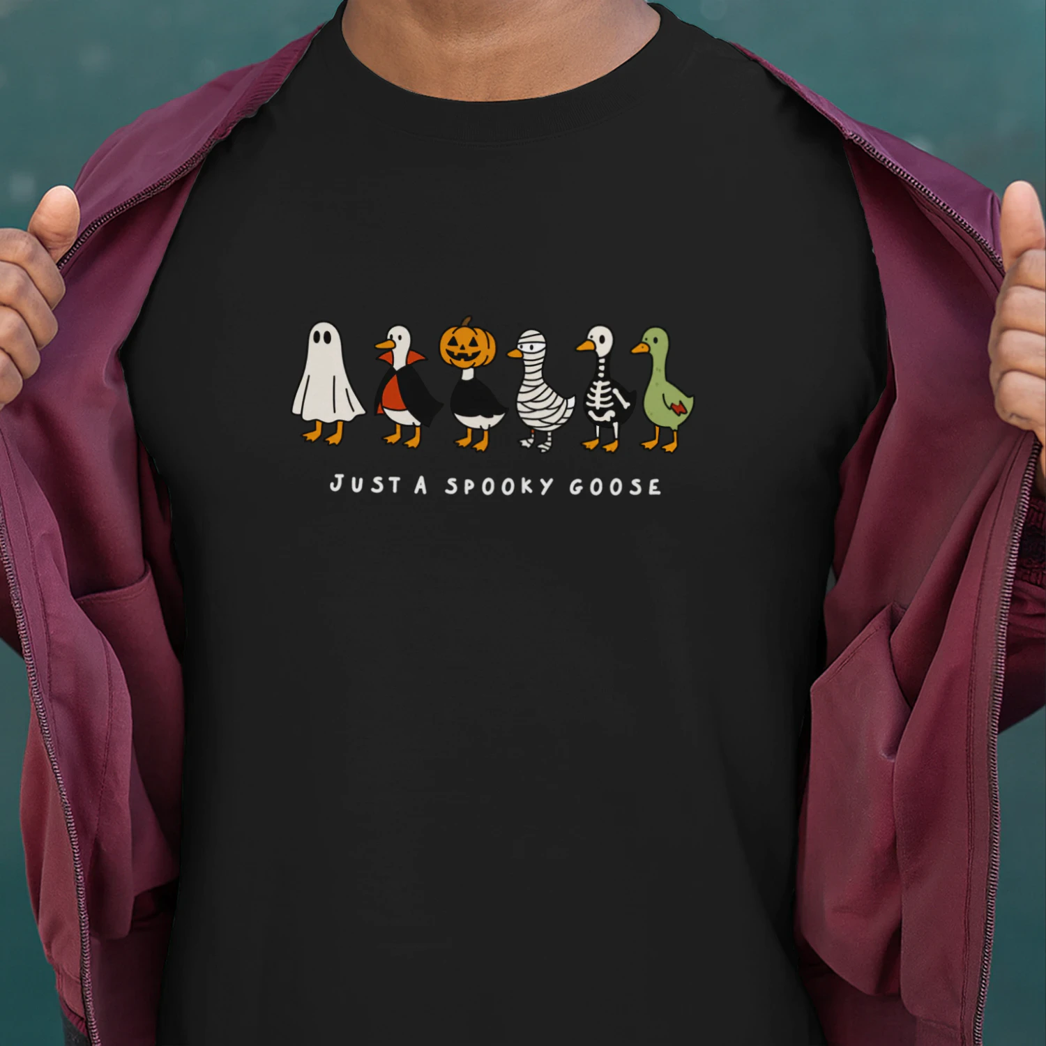 Just A Spooky Goose Shirt, Halloween Goose Shirt, Cute Goose Halloween Tee