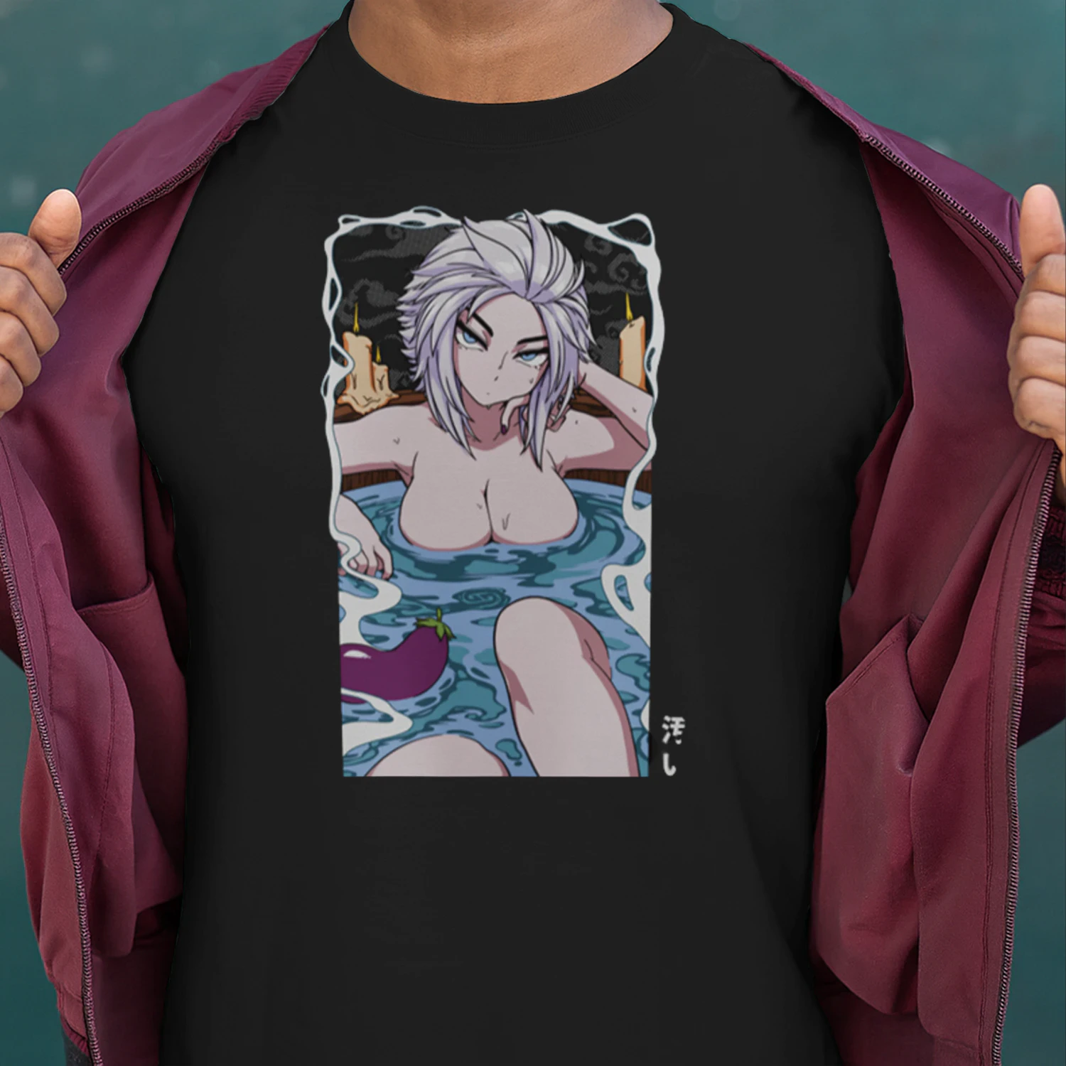 Original Anime Hot Spring Girl Graphic T-Shirt