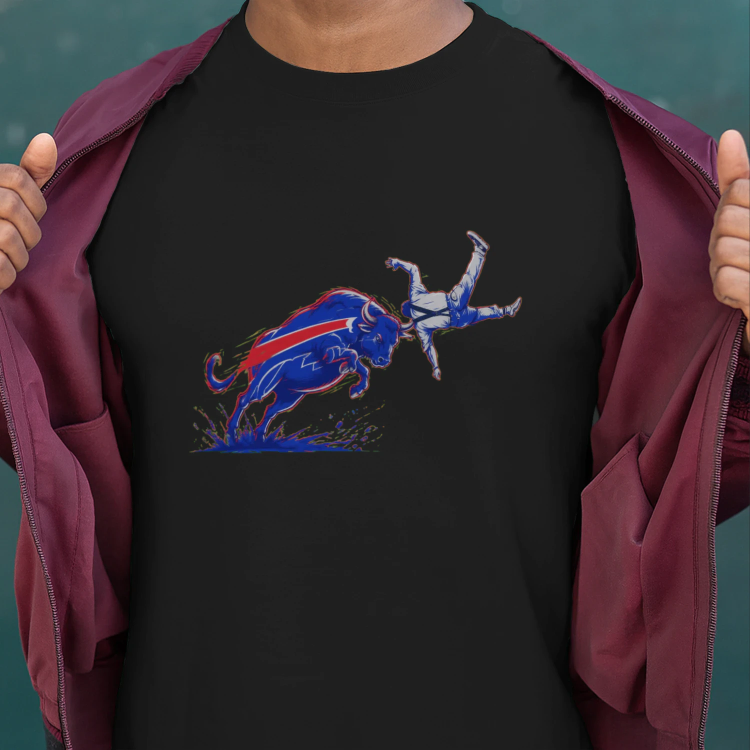 Buffalo Bills Charging Bull T-Shirt, Football Fan Graphic Tee, Buffalo Mafia Shirt, Game Day Apparel, Sports Lover Gift, Vintage Style Tee