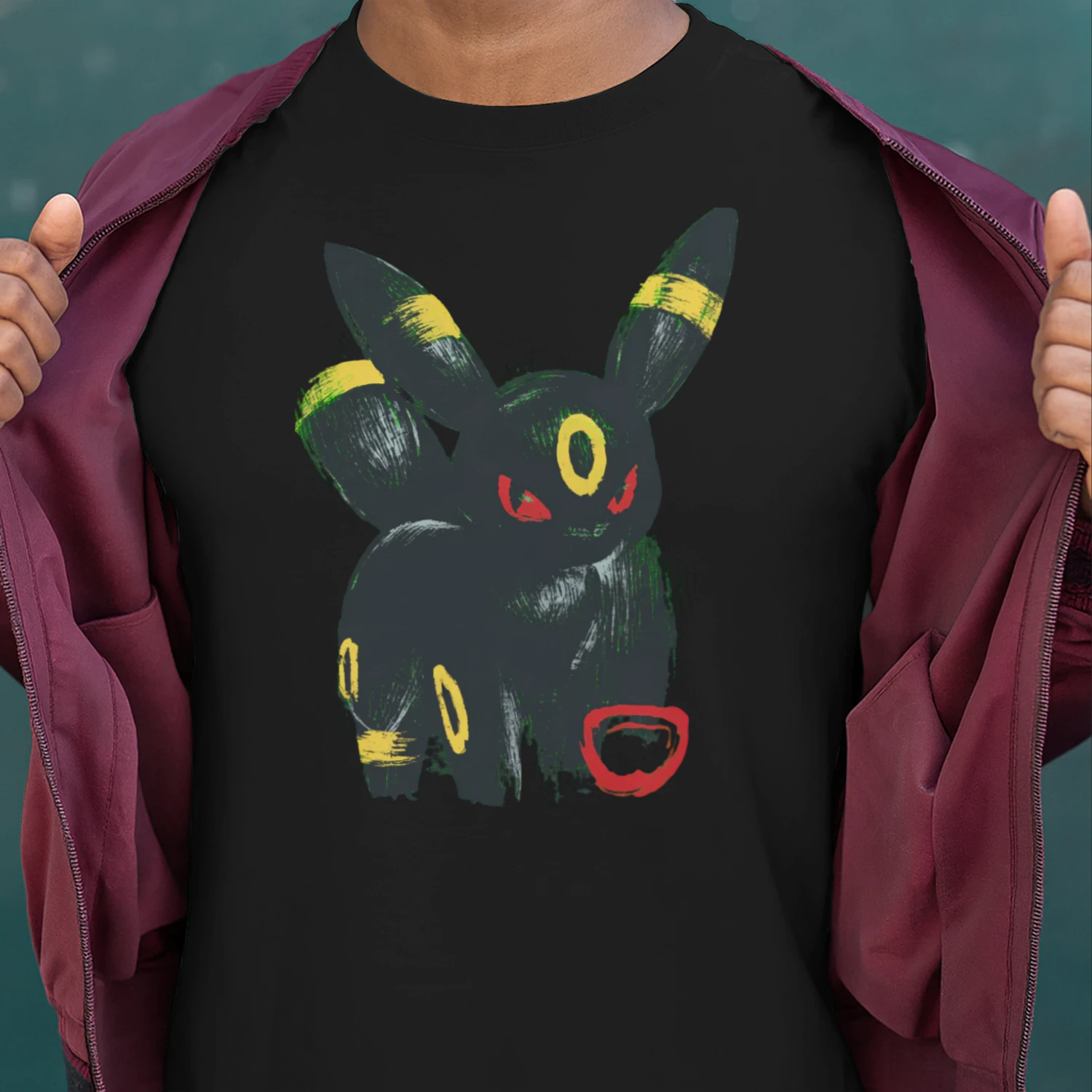 Umbreon Pokemon Vintage Distressed T-Shirt | Retro Eeveelution Graphic Tee