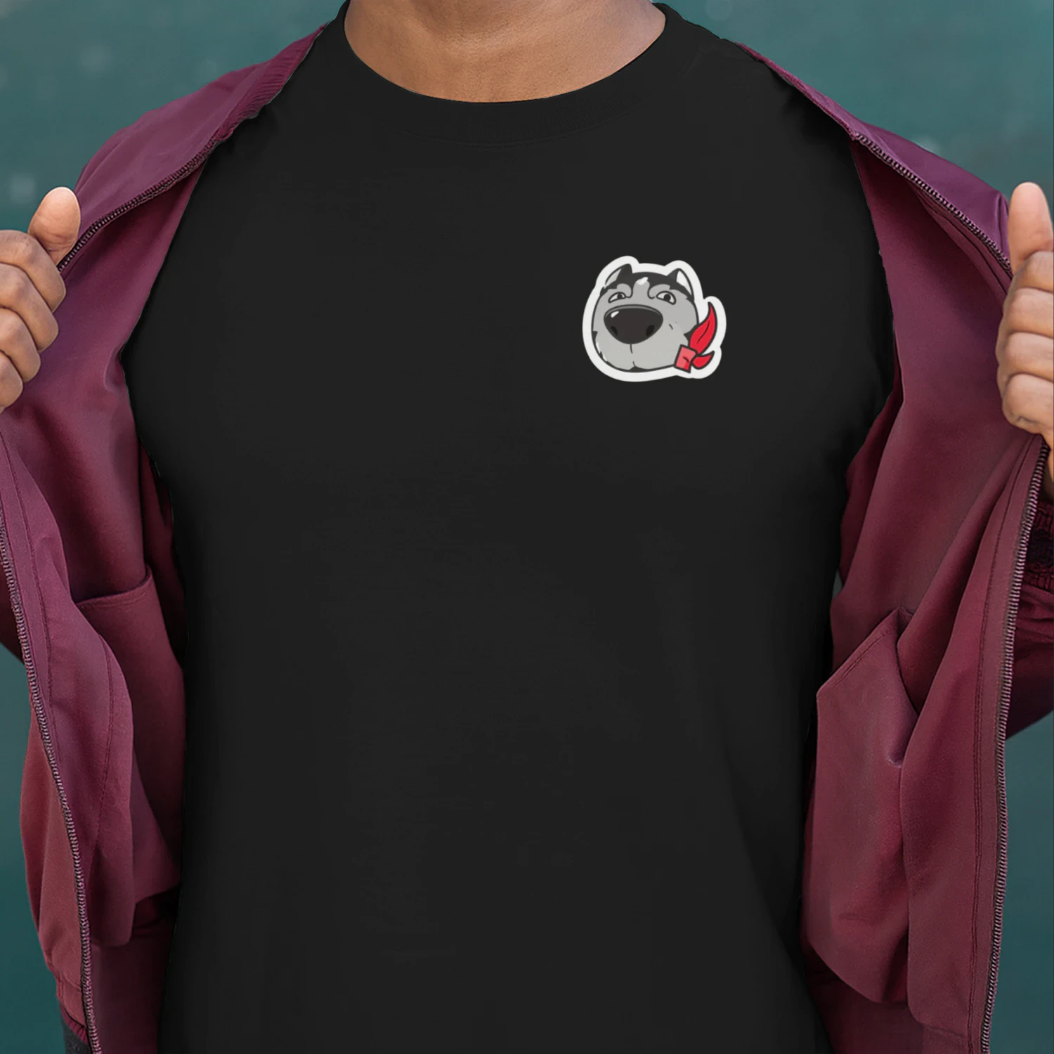 Cute Bear with Hawaiian Flower Pocket T-Shirt