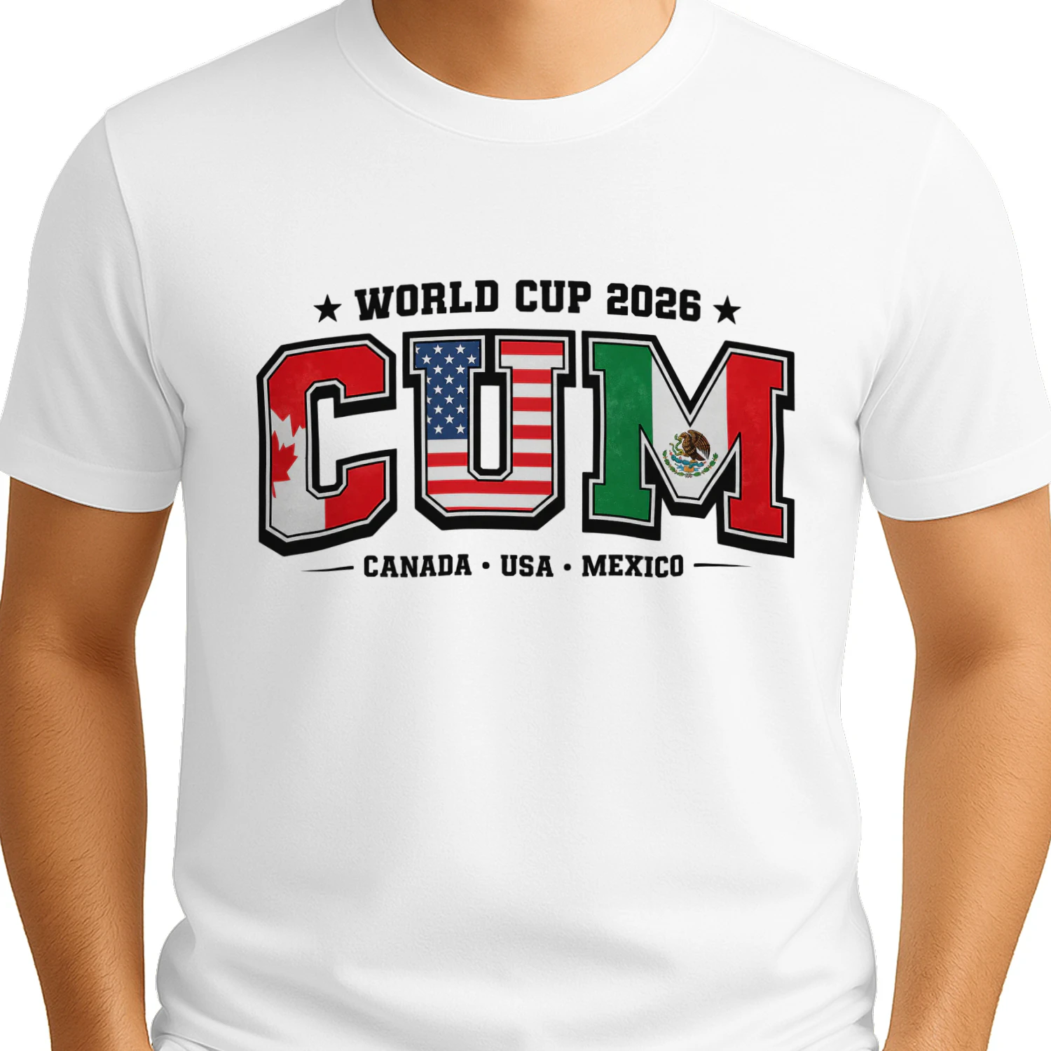 World Cup 2026 CUM Canada USA Mexico Flags T-Shirt