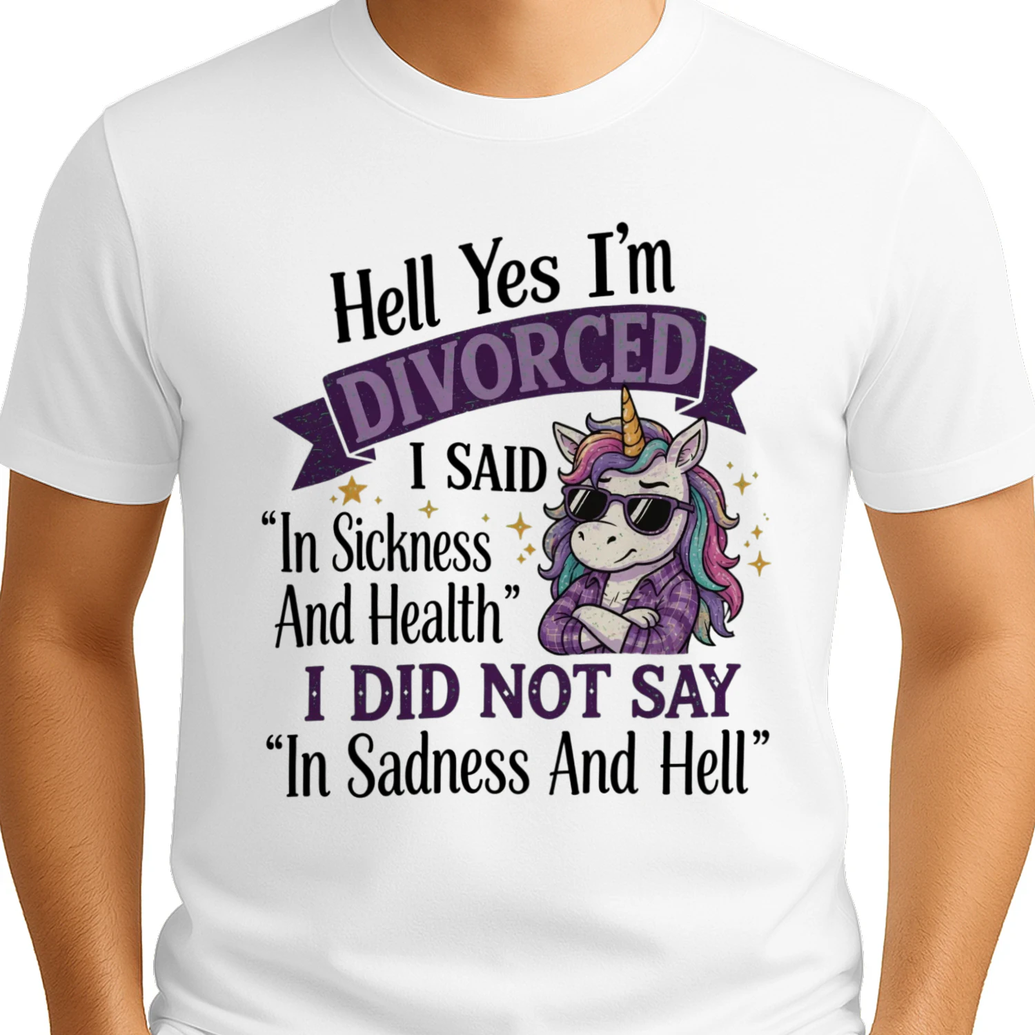 Hell Yes I'm Divorced Unicorn T-Shirt - Funny Divorce Gift for Women