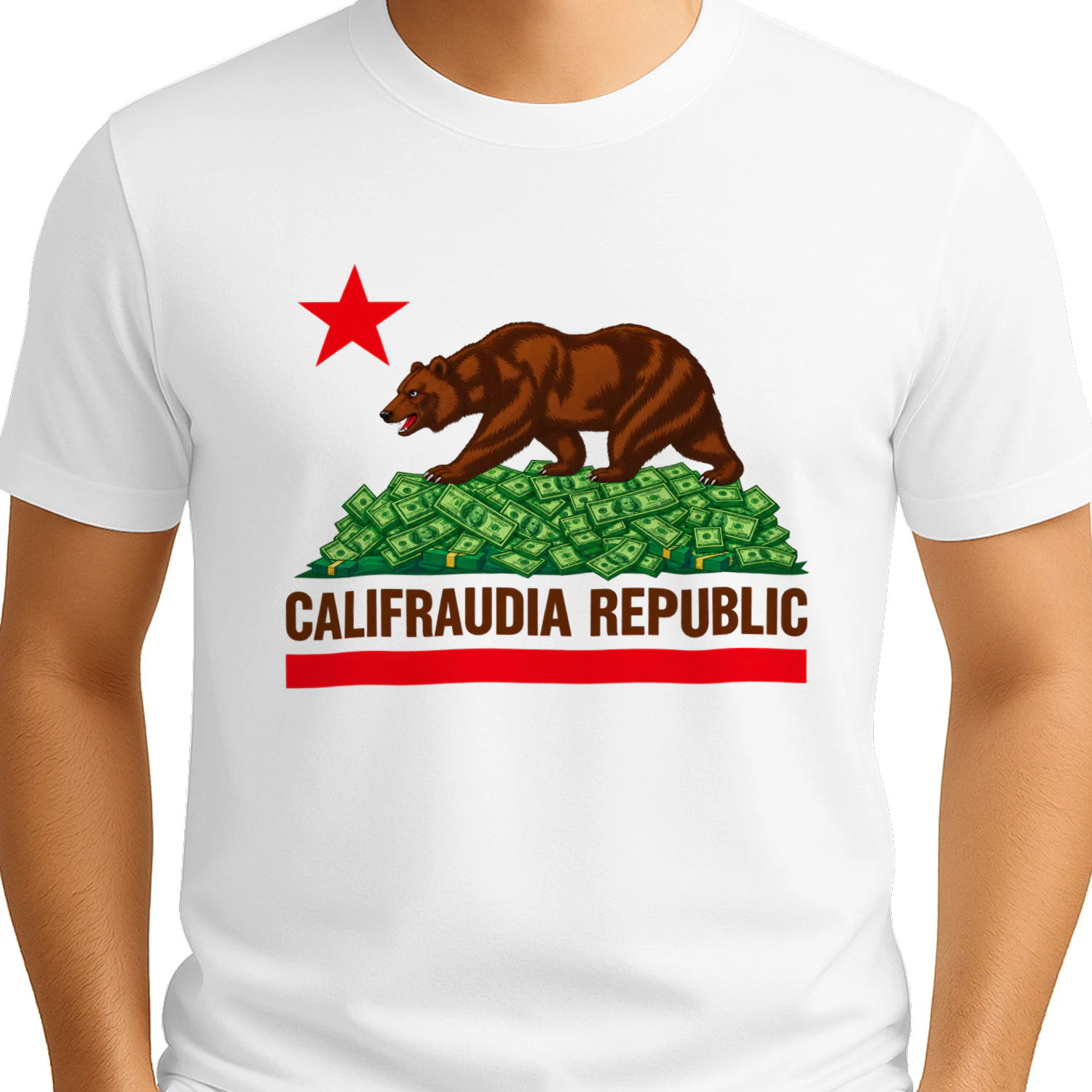 CalifraudIA Republic Funny California Bear T-Shirt | California Parody Shirt