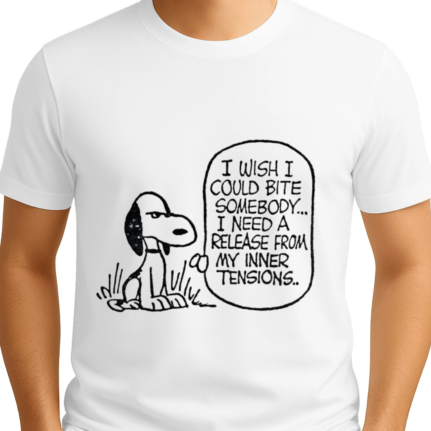 Funny Snoopy Peanuts Comic Strip Black