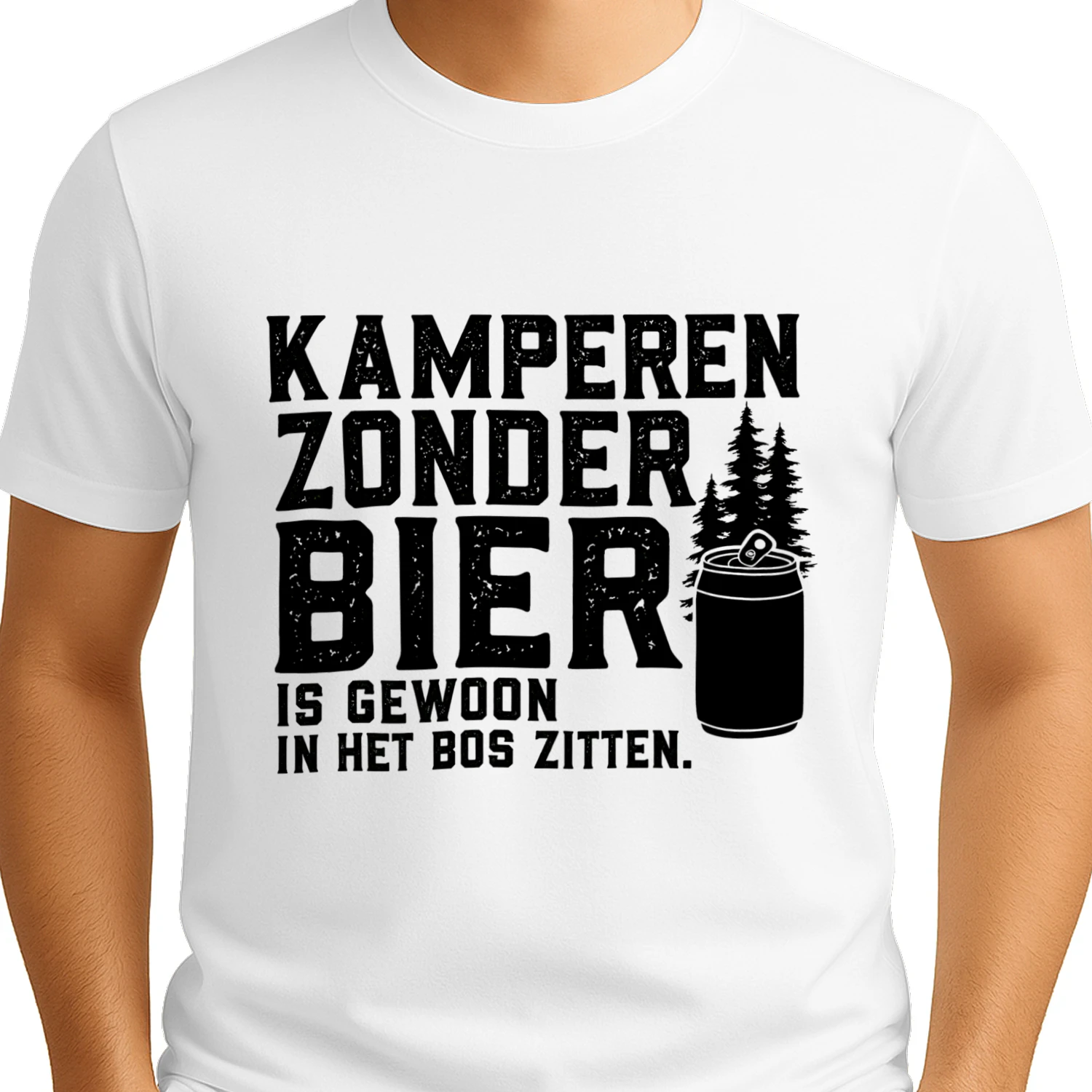 Kamperen Zonder Bier Is Gewoon In Het Bos Zitten – Grappig Kampeer T-Shirt
