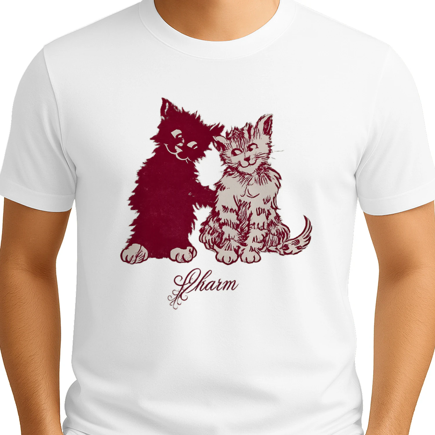 Cute Kittens Charm Vintage Cat Lover T-Shirt