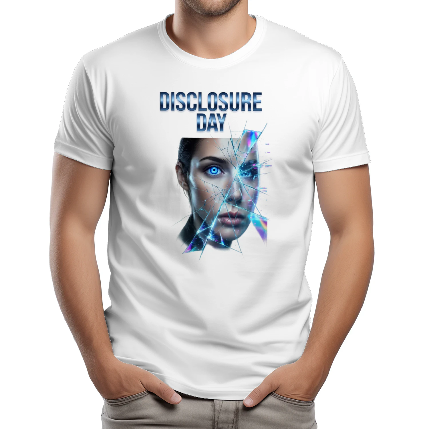 Disclosure Day Movie Inspired Shirt – Sci Fi Thriller Graphic Tee – Blue Eye Mystery Design – Futuristic Suspense Fan Art