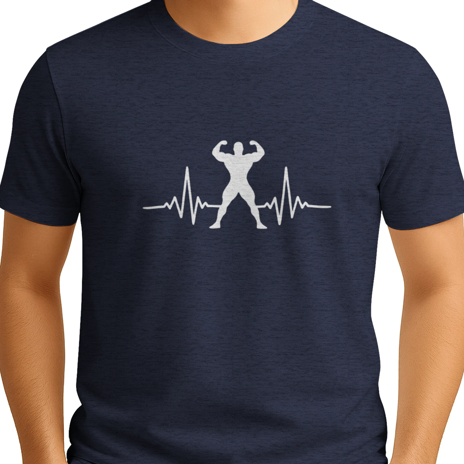 Bodybuilding Heartbeat Graphic T-Shirt 