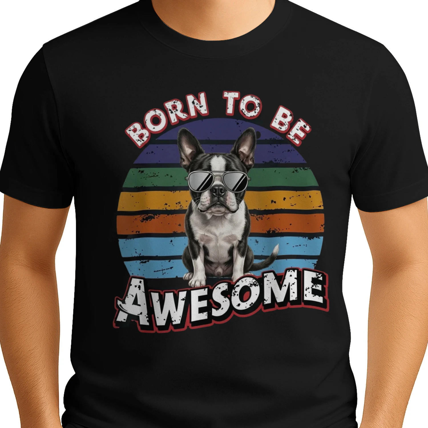 Born To Be Awesome Dog Graphic Tee