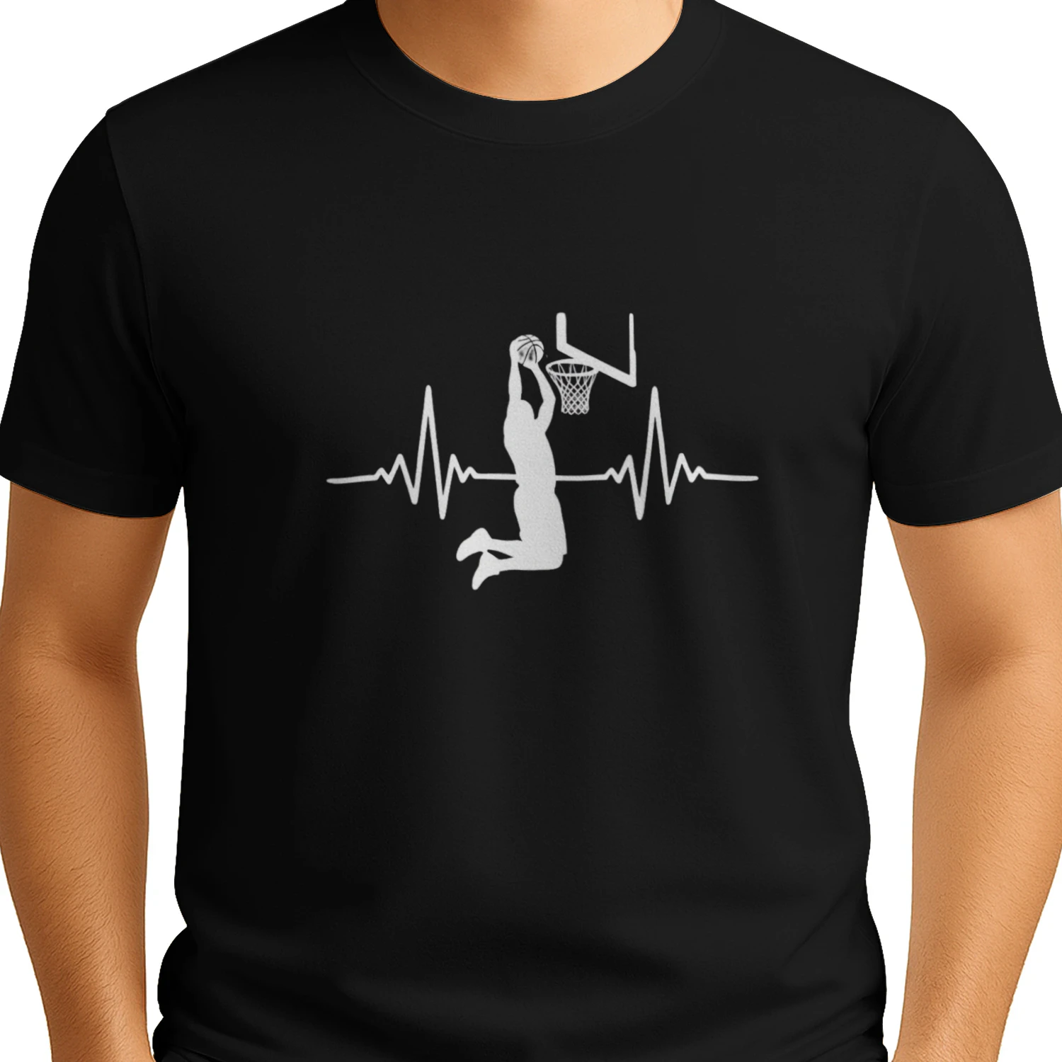 Basketball Heartbeat Graphic T-Shirt